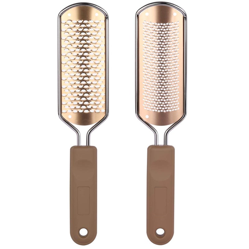 LoveBB 2 Pack Foot File & Rasp Callus Remover - Stainless Steel Coarse & Fine Scraper for Dry/Wet Feet, Professional Dead Skin Scrubber & Cracked Heel Care - Image 1